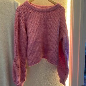 Ann Taylor LOFT Cropped Pink Sweater - Size Medium